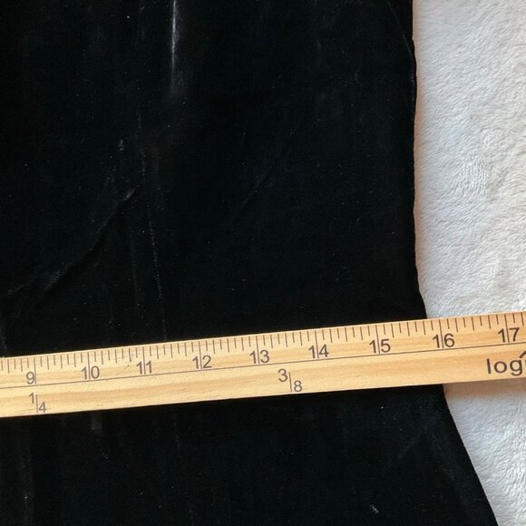 Vintage Liz Clairbone Medium Black Velvet Formal Dress Long Sweetheart Lady Like - Picture 5 of 15